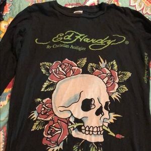 Ed Hardy long sleeve black shirt size M